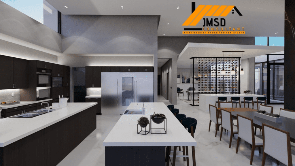 3D Interior Rendeirng of Kitchen Naples Florida