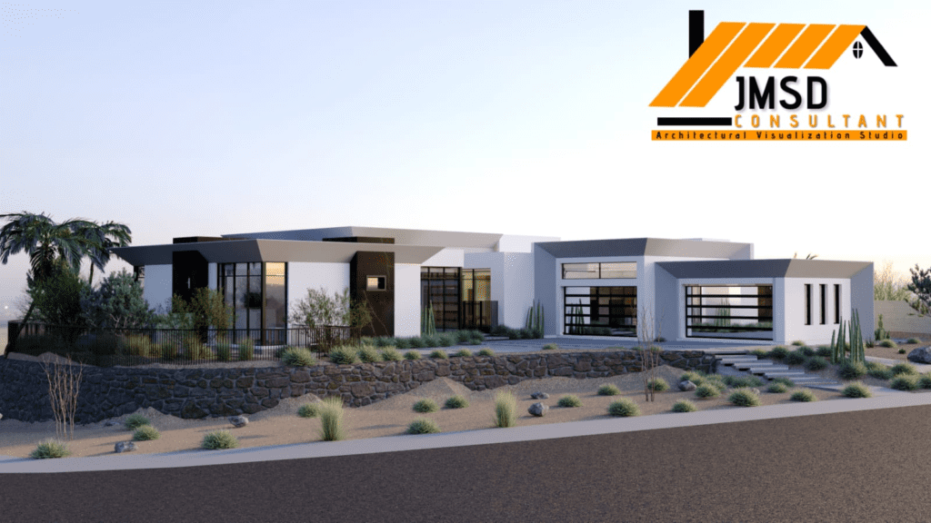 3D Exterior Home Rendering Visualization Oakland California