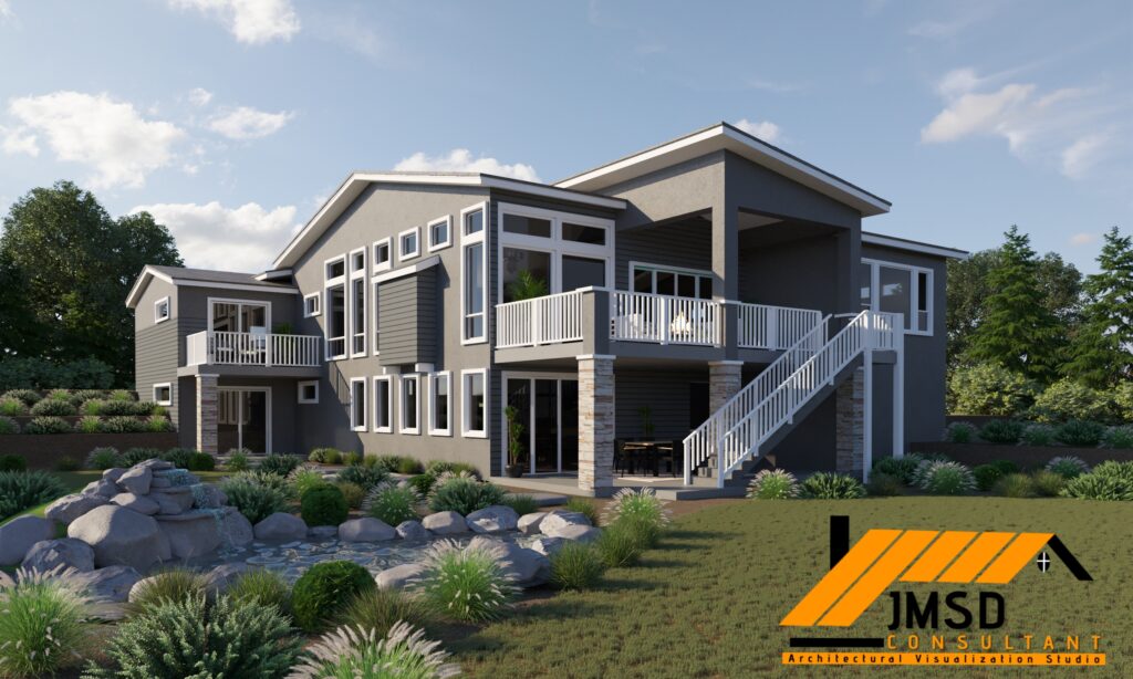 Photorealistic Exterior Home Rendering Denver Colorado