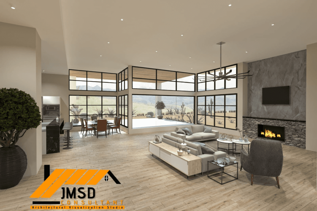 3D Interior Rendering Los Angeles California