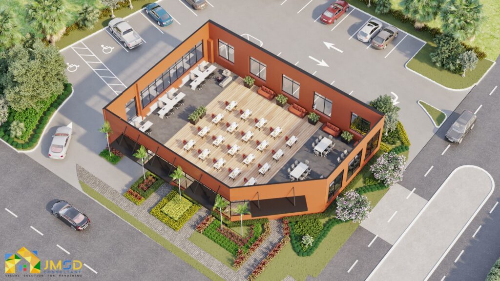 Site Plan Rendering With Landscape Details